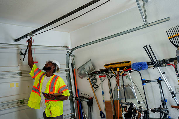 Professional Garage Door Maintenance technician working in SUNY Oswego, NY